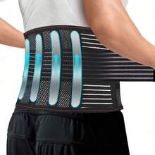 Breathable Mesh Elastic Adjustable Size Unisex Compression Waist Trainer, Suitable For Home Workout, Fitness, Squats, Yoga, Pilates, Provides Lumbar Support (M To XL), Gym Fitness Accessory, Waist Shaper Belt - Black - View 4