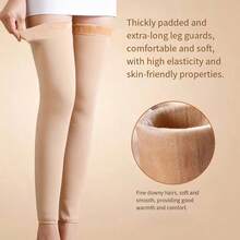 1 Pair Extra Long Knee Pads With Straps And Warm Fleece Lining, Suitable For Cold Weather In Autumn And Winter - Multicolor - View 4