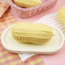 2个创意巨型花生挤压玩具，慢回弹软TPR花生 - 米色 - 查看 8