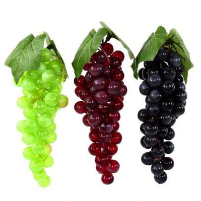 1件仿真水果葡萄串，适用于家居厨房、酒窖装饰、婚礼派对餐桌摆饰道具