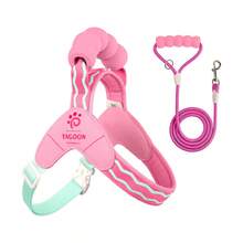 2pcs/Set New Dog Saddle Chest Harness With Soft Handles And Leash, Outdoor Travel Essential Pet Chest Strap - Multicolor - View 26