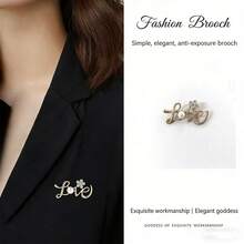 1 pieza/2 piezas Broche de aleación de aluminio con estilo retro bohemio casual, estilo palaciego, lindo y elegante con diamante de imitación, adecuado para todas las estaciones - Multicolor - Ver 4