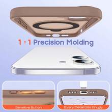 1pc Brown Soft-Touch Matte Magnetic Pivot Bracket With Alloy Lens Film, PC+Silicone TPU 2-In-1 With Hidden Rotatable Magnetic Metal Foldable Ring Holder, Ultra-Thin Shock-Proof Semi-Transparent Anti-Fingerprint Airbag Phone Case Compatible With Apple 17e/17pro/17promax/Air/17/16pro/16promax/16plus/16/16E/SE4/15pro/15promax/15plus/15/14pro/14promax/14plus/14/13pro/13promax/13/12pro/12promax/12/11promax/11 - Mocha Brown - View 7