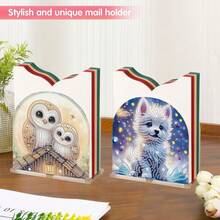 1pc Diamond Painting Tissue Box Kit - Cats, Owls, Puppies, Doves Patterns, Acrylic Material DIY Rhinestone Handicraft, Open-Style Tissue Box - Convenient For Dining Table, Living Room, Gift Giving - View 6