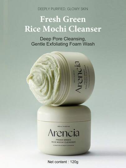  Arencia 韩国米糠洁面泡沫 120g - 洗面奶，温和去角质深层清洁，保湿，细致毛孔，适合易长痘肌肤，蕴含大米水和绿茶成分，有效去除黑头