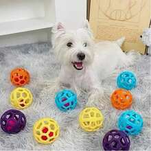 空心狗球，玩具空心弹力球，可爱狗狗动物咀嚼玩具训练塑料橡胶球，适合小型、中型和大型犬 - 彩色 - 查看 4