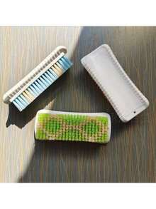 1 pieza Cepillo de zapatos de cerdas duras de plástico grueso, cepillo de limpieza multifuncional - A - Ver 6