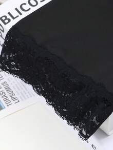 Women's Lace Shaping Leggings With Adjustable Front Buttons, Tight-Fitting Tummy Control Base Layer - Black - View 9