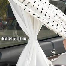 Car Sunshade Curtain, Suction Cup Mesh Curtain, Car Interior Sun Shade, Privacy Curtain, Double-Layer Printed Heart & Bow Curtain - Mesh - View 5