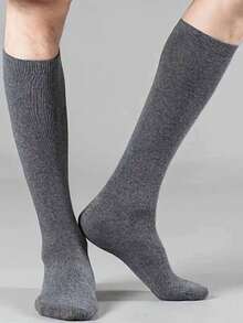 1/5 Pasang Kaos Kaki Pria Setinggi Lutut untuk Bisnis, Serbaguna untuk Kasual, Kerja, dan Pemakaian Sehari-hari - Hitam dan Putih - View 4