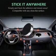 1/3个创意圆形迷你磁性车载导航仪表盘出风口合金随机贴纸手机支架，多功能迷你磁性粘贴式金属车载导航仪表盘出风口合金磁吸式家用手机支架，车载卫星导航和手机支架，仪表盘支架 - 彩色 - 查看 1