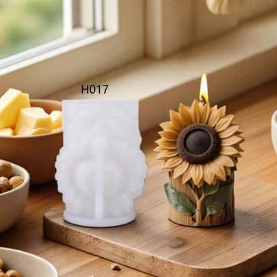 Sunflower Scented Candle Silicone Mold, DIY Creative Sunflower Tree Trunk Shaped Candle Silicone Mold
