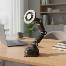 真空吸盘手机支架，可旋转磁吸车载支架，可折叠车载手机支架 - 黑色 - 查看 3