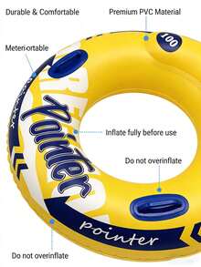 1个成人双把手耐用PVC充气游泳圈，适用于大型游泳池漂浮，耐用夏季沙滩漂浮装置 - 彩色 - 查看 10