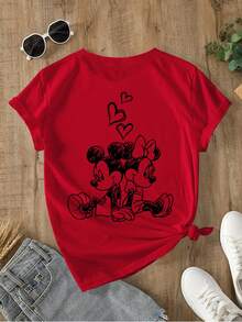 Disney Women T-Shirts - 紅色 - 查看 3
