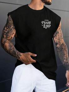 Áo tank top nam Zrgoth kiểu dáng thường ngày, đa năng, in hình khẩu hiệu tiếng Anh, thích hợp cho mùa hè. - màu đen - Xem 3