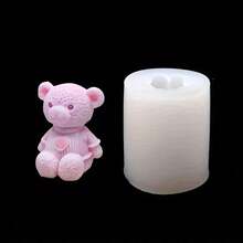 1pc Heart-Shaped Bear Silicone Mold For Aroma Stone DIY, Non-Stick Easy Release, Various Patterns - White - View 7