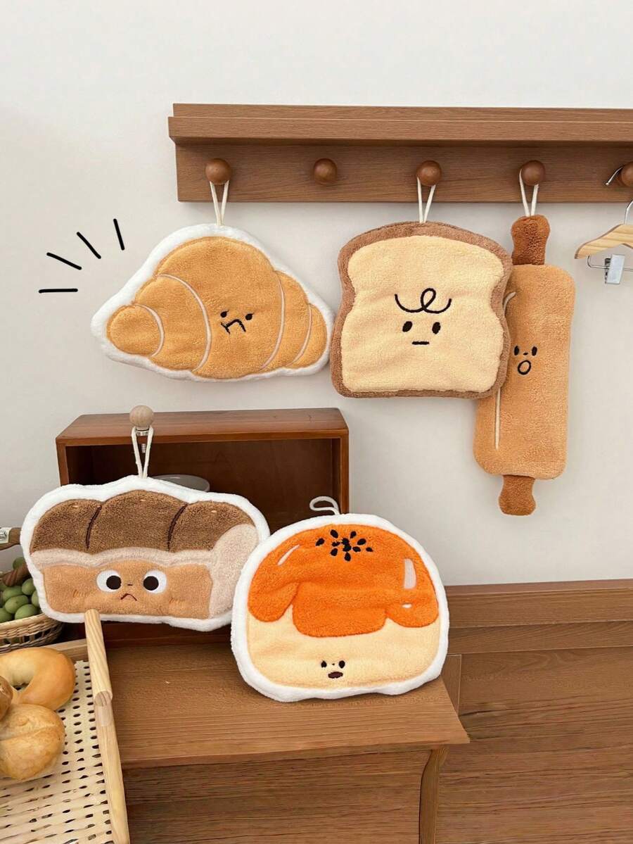 1pc Cute Cartoon Pattern Hand Towel, Highly Absorbent, Can Be Hung, Suitable For Kitchen, Bathroom And Room Decoration. It Has Strong Water Absorption And Is Easy To Clean. Kitchen Towel, Bathroom Accessory Back To School Season