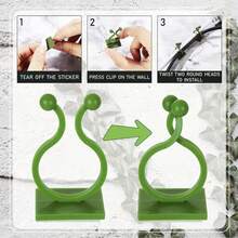 50pcs PP Plant Support Clips - Invisible Wall Vine Fixation Device, Suitable For Climbing Plants Garden Trellis (Slight Color Difference) - Plant Clip - View 10