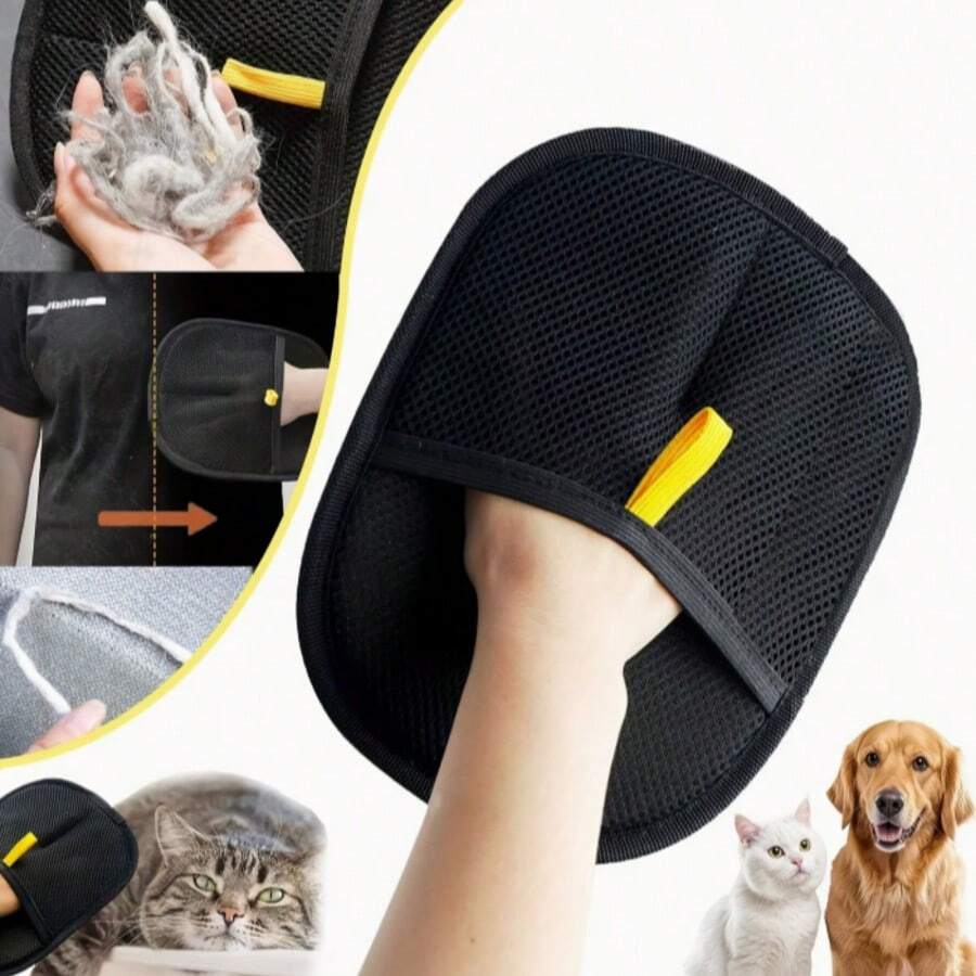 Guante quitapelo multiusos para mascotas, manopla eficiente para el aseo y la limpieza de perros y gatos, cepillo de malla suave para desenredar el pelaje, ideal para eliminar el pelo de mascotas de ropa, muebles, sofás y alfombras, accesorios para mascotas de fácil limpieza