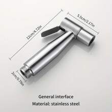 壁挂式不锈钢马桶喷枪 | 拉丝表面手持清洁器 | 无需电池的高压冲洗器 | 浴室清洁好帮手 | 强力清洁冲洗器 - A - 查看 4