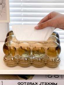 1pc Creative Cloud Shaped Tissue Box, Desktop Restaurant Tissue Box, Transparent Bubble Tissue Box, Household Living Room Coffee Table Paper Box, Home Decoration Tissue Box, Suitable For Dining Table, Bedroom, Desk, Living Room, Etc - Multicolor - View 4