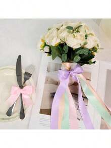 6 Rolls Of 1 Inch Pastel Satin Ribbon |   Gift Packaging Ribbon Set For Flower Bouquets, Crafts, Birthdays, Parties, Weddings, Graduation Party Decorations - 30 Yards - Nhiều màu - Xem 4