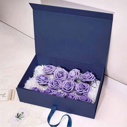 1 pieza Caja de regalo plegable con tapa, caja de regalo de cartón con cierre magnético para boda, Día de la Madre/cumpleaños/fiesta