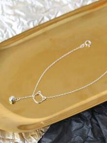 1pc S925 Sterling Silver Cute Hollow Cat Bracelet, Sweet & Fresh Campus Style Design, Unique Animal Jewelry Gift For Women - Cat - View 2