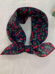 1pc Cherry Blossom Bandana, Fresh INS Style 60cm Square Scarf Headband Bag Accessory - Multicolor - View 2