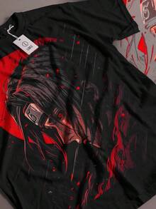 Itachi Uchiha T-Shirt  Shippuden Japanese Anime Manga Style Shirt Gift 346 - 黑色 - 查看 1