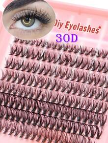 DIY Lash Clusters Book Kit Volume Lash Clusters Thick Eyelash Extension Kit Individual Lashes Thin Band Lashes Clusters - D - View 3