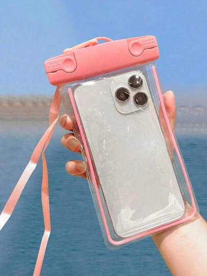 1pc Large Capacity Waterproof Phone Pouch, Fits All Phone Models, Can Store Wallet, Cards, Suitable For Surfing, Tubing, Swimming, Beach, Boating, Fishing, Kayaking, Snorkeling, Water Parks, Essential Travel Accessory, Also Suitable For Couples