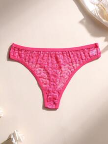 4pcs Women's Sexy Lace Leopard Print Seamless Low-Rise Panties - Multicolor - View 3