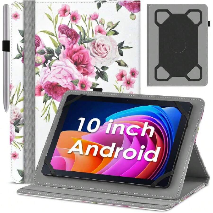 - Universal 10-Inch Tablet Case, Protective Case For 10.1-Inch Android Tablets, Protective Case For 9.6 To 10.5-Inch Tablets (Flowers), 42531540 - Violet Purple - View 1