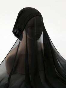 1pc Women Solid Color Muslim Headscarf, Tube Hat, Hijab Scarf - Multicolor - View 9