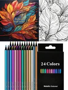 12/24 Metallic HB Colored Pencils - Dust-Free, 24/36 Oil-Based Colored Pencil Set (With Color Card) - Macaron And Morandi Color Series, Painting And Art Creation Supplies, Metallic Bright Colors, Art Supplies, Graffiti And DIY Handicrafts, School Supplies, Professional Painting Graffiti DIY Handicraft Tools - Multicolor - View 18