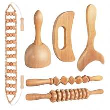 Wooden Massage Tool Set, Shaping Massage Tools, Wooden Therapy Tools For Relieving Muscle Pain, Shaping, Contouring And Reducing Cellulite - Multicolor - View 1