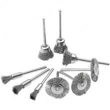 9pcs Metal Wire Wheel Brush Set, Suitable For Power Tools And Mold Polishing, Cleaning, Rust Removal - A - View 4
