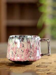 1pc 200ml Creative Ceramic Mug With Unique Reactive Glaze, Suitable For Breakfast, Water, Juice, Couples, Luxury Coffee, Latte Art, Beverage - Multicolor - View 14