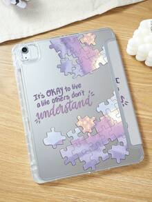 这款平板电脑保护套以渐变紫色拼图为视觉亮点，并配以一句治愈人心的名言：“过一种别人不理解的生活也没关系。”它传达了一种自我接纳、无所畏惧地生活，不受他人定义的态度。 - 彩色 - 查看 1