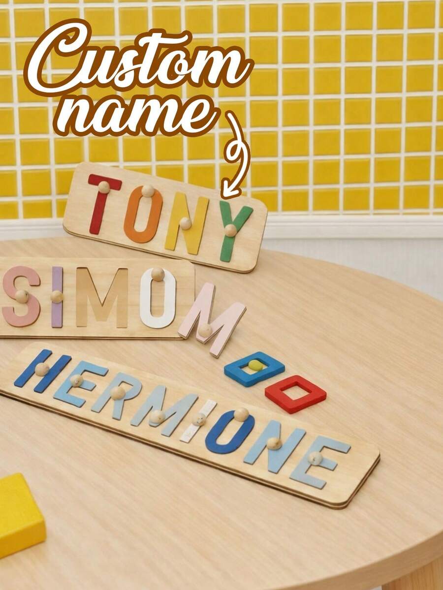 LICVIC Personalized Wooden Name Plate, Customized Letter Wall Decor, Customized Christmas Outdoor Decoration, Handmade Gift, Suitable For Birthday, Graduation Or Room Decor, Unique Christmas Gift For New Moms, Souvenir, Anniversary Home Decor - Style a - View 1