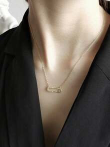 BALMORA 1 chiếc dây chuyền bạc S925 mạ vàng, đính đá Zirconia siêu nhỏ, thiết kế độc đáo, thanh lịch, thích hợp đeo quanh xương quai xanh, món quà sinh nhật tuyệt vời. - Vàng - Xem 5