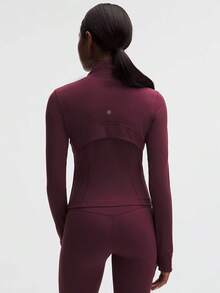 Lululemon Define Cropped Jacket Burgundy Bay Rose Gold-For Yoga Gym Running-Sweat-Yoga-All Seasons Sport-Spring/Summer-Autumn/Winter-Back To School - Burgundy Bay Rose Gold Rose Gold - 查看 3
