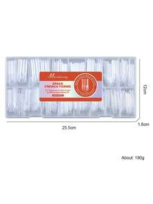 150片/盒 法式太空假指甲模具 芭蕾舞方尖双色可重复使用美甲延长模具 完美贴合 易于使用 新手友好型 DIY设计 - 無色 - 查看 9