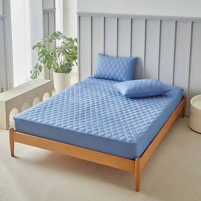 1 pieza Protector de sábana ajustable suave y cómodo, impermeable, unicolor para dormitorio y hotel, con relieve ultrasónico impermeable, cobertura completa y gruesa, lavable a máquina, regalo para vacaciones, Día de la Madre