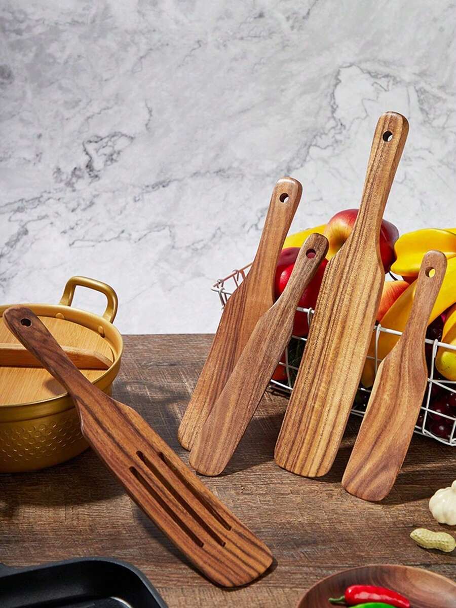 Bộ 5 dụng cụ nhà bếp chống dính cán dài, muỗng xới lớn, muỗng xào nấu ăn tiện dụng, thích hợp làm pizza, tráng miệng, salad. - Nhiều màu - Xem 1