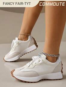Women's Casual Sports Shoes, Lightweight Non-Slip Fitness Running Shoes, Tennis Shoes, Sneakers - 白色 - 查看 5