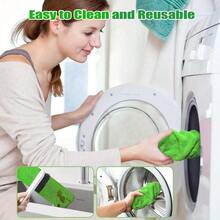 16 Piece Multifunctional And Sturdy Household Mop Replacement Cloth, Green/White/Gray, Washable, Reusable Mop, Flat Mop Replacement Cloth Cover Pad, Suitable For Various Occasions - 16 chiếc - Xem 9