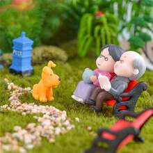Miniature Desk Ornaments Old Couple Statue For Wedding Party Cake Topper Gardening Landscape Decor - 2pcs - Xem 4
